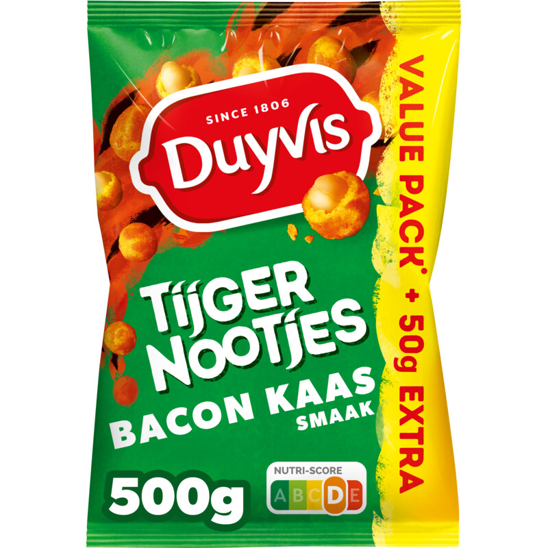 Een afbeelding van Duyvis Tijgernootjes bacon cheese