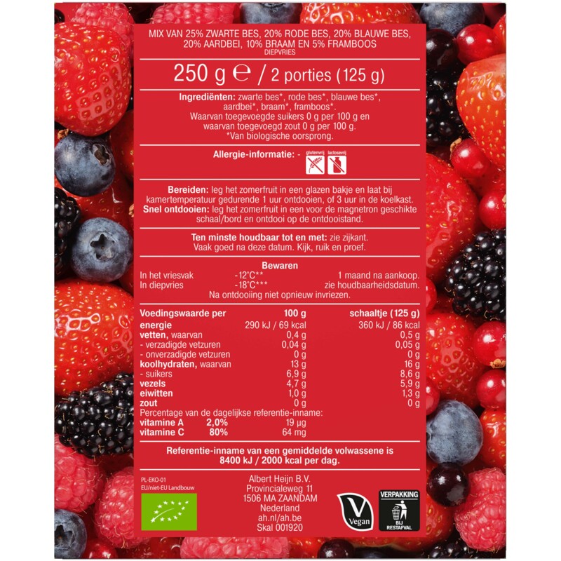 Een afbeelding van AH Biologisch Doosje met zomerfruit