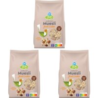 Een afbeelding van AH Biologisch volkoren Muesli fruit & noten 3-pack