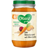 Een afbeelding van Olvarit Rode bietstamppot met kikkererwten 6m+