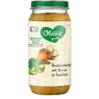 Een afbeelding van Olvarit Broccolischotel quinoa rundvlees 15m+