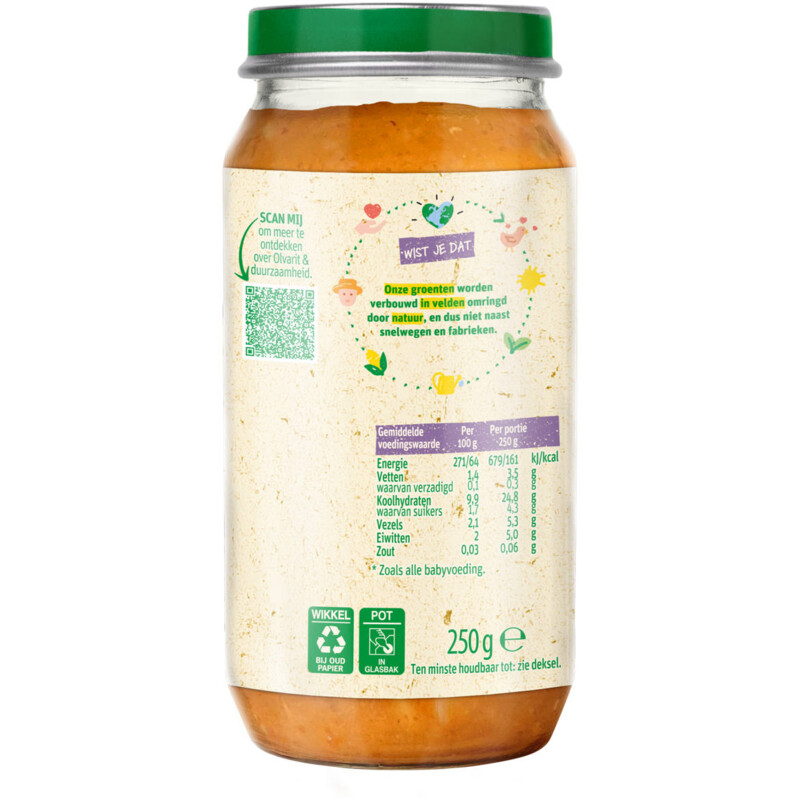 Een afbeelding van Olvarit Stoofpot met zoete aardappel linzen 15m+