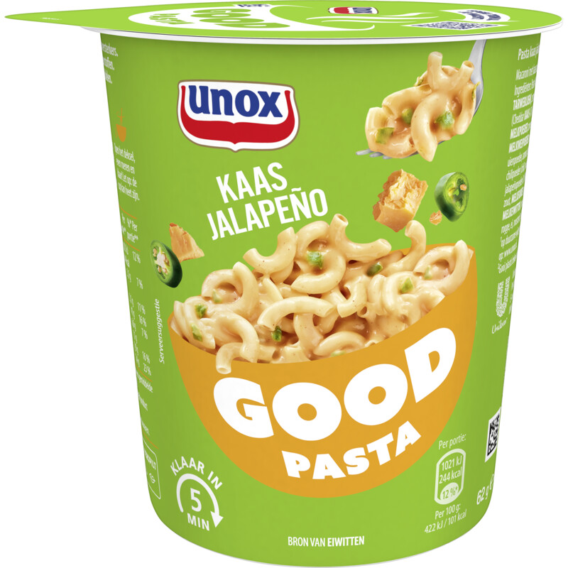Een afbeelding van Unox Good pasta kaas jalapeño