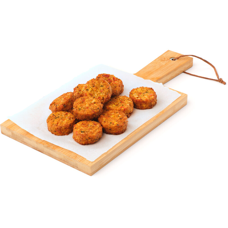Een afbeelding van AH Biologisch Vegetarische falafel tomaat en basilicum