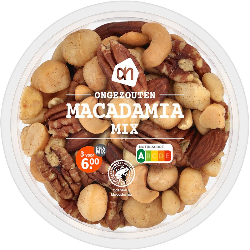 Een afbeelding van AH Ongezouten macadamiamix