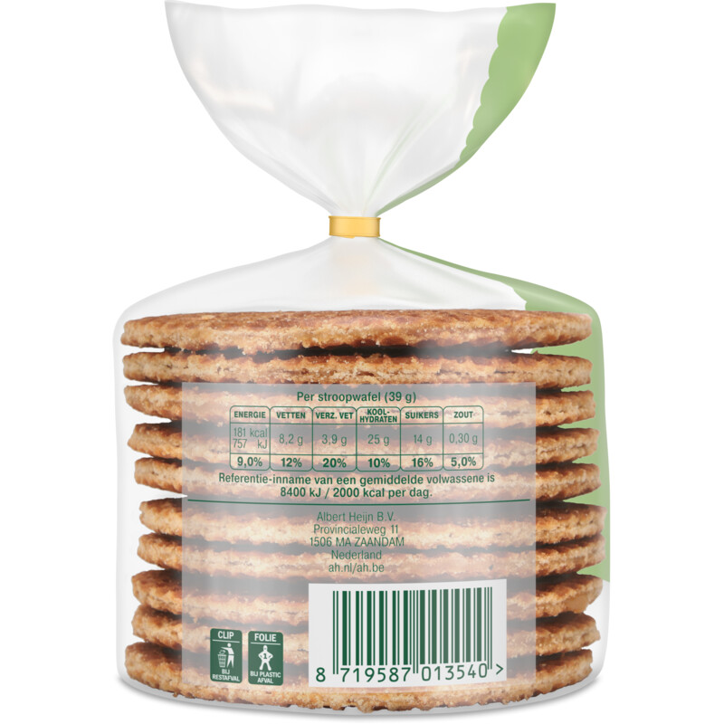 Een afbeelding van AH Terra Plantaardig stroopwafels