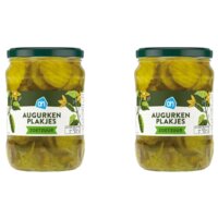 Een afbeelding van AH Augurken plakjes zoetzuur 2-pack
