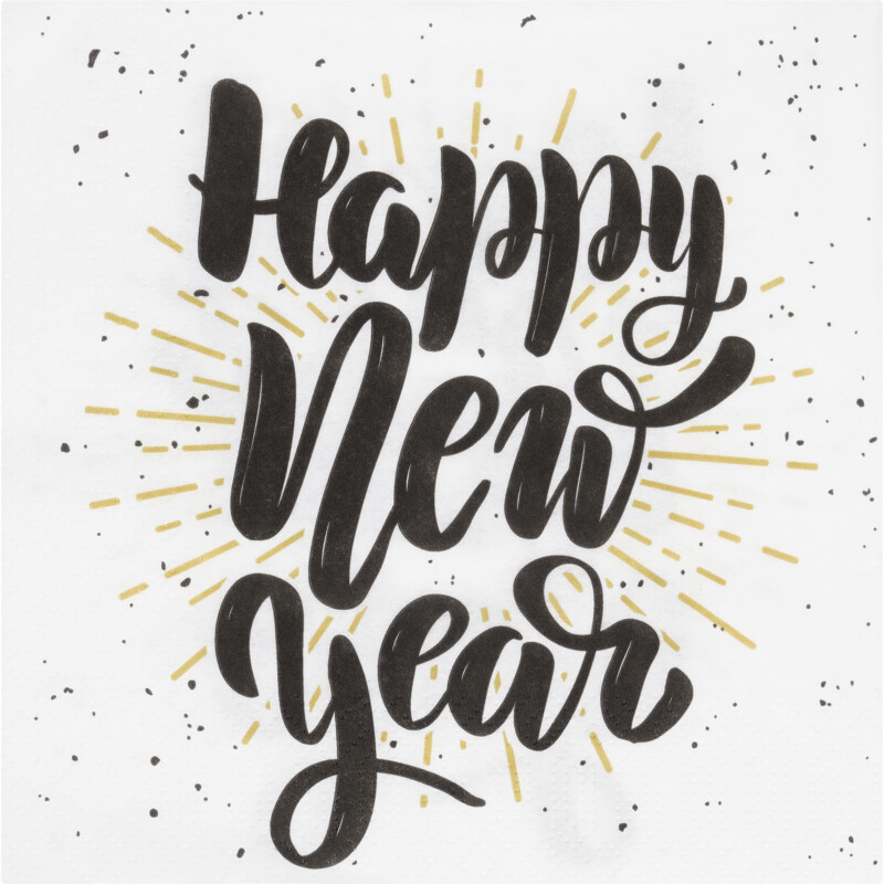 Een afbeelding van AH Servet happy new year 33x33cm