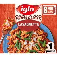 Een afbeelding van Iglo Ping & klaar lasagnette met sperziebonen