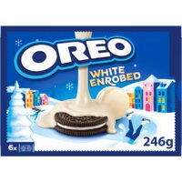 Een afbeelding van Oreo Koekjes omhuld met witte chocoladesmaak