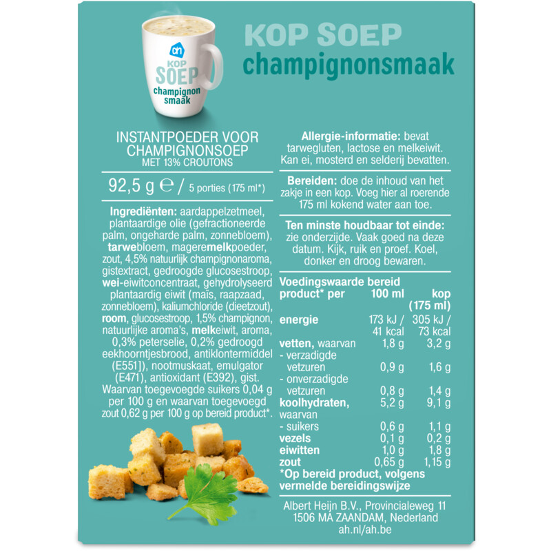 Een afbeelding van AH Kopsoep champignon