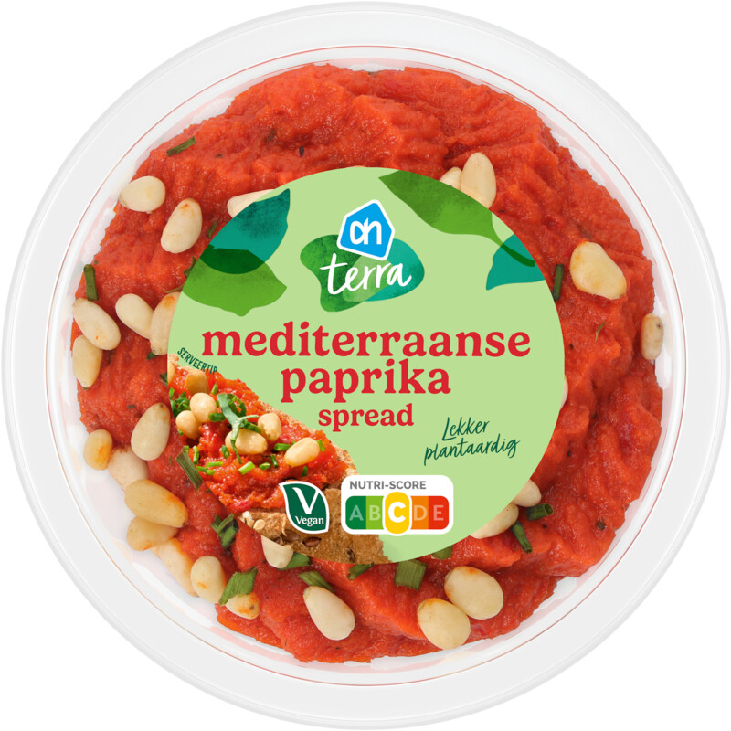 Een afbeelding van AH Terra Plantaardig Mediteraanse paprika spread