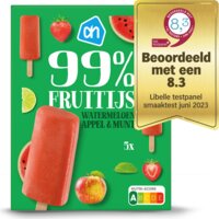 Een afbeelding van AH 99% fruitijs watermeloen appel munt
