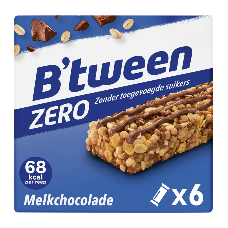 B'tween mueslireep zero melkchocolade