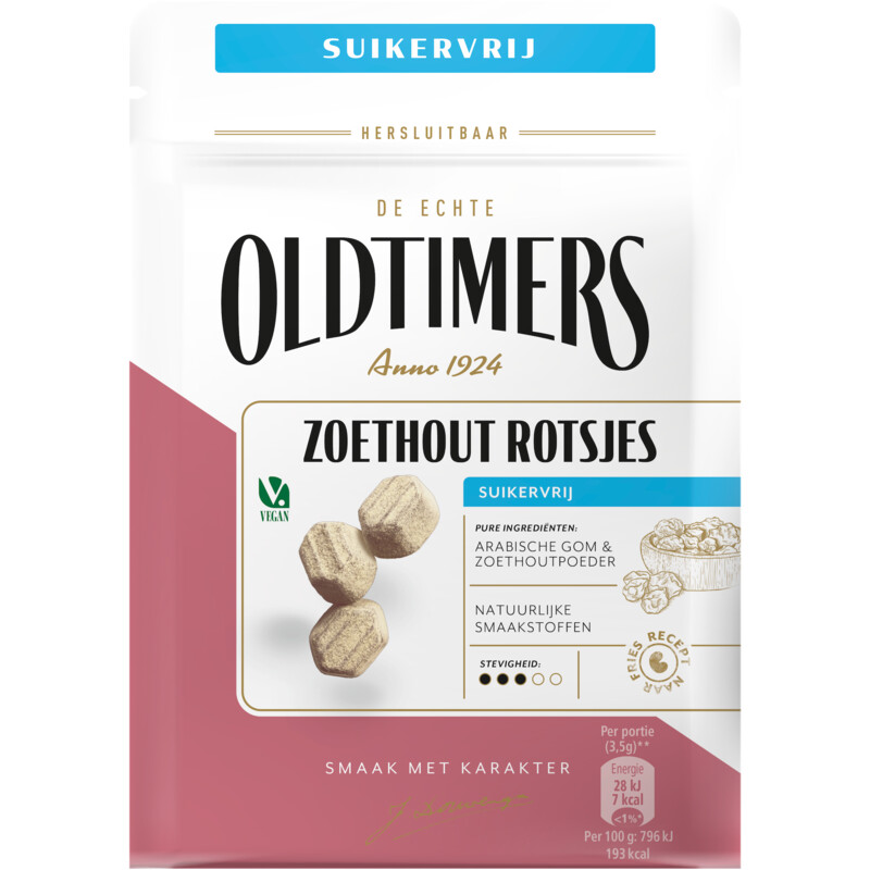 Een afbeelding van Oldtimers Zoethout rotsjes suikervrij