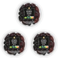 Een afbeelding van AH Biologisch Kalamata olijven met pit 3-pack