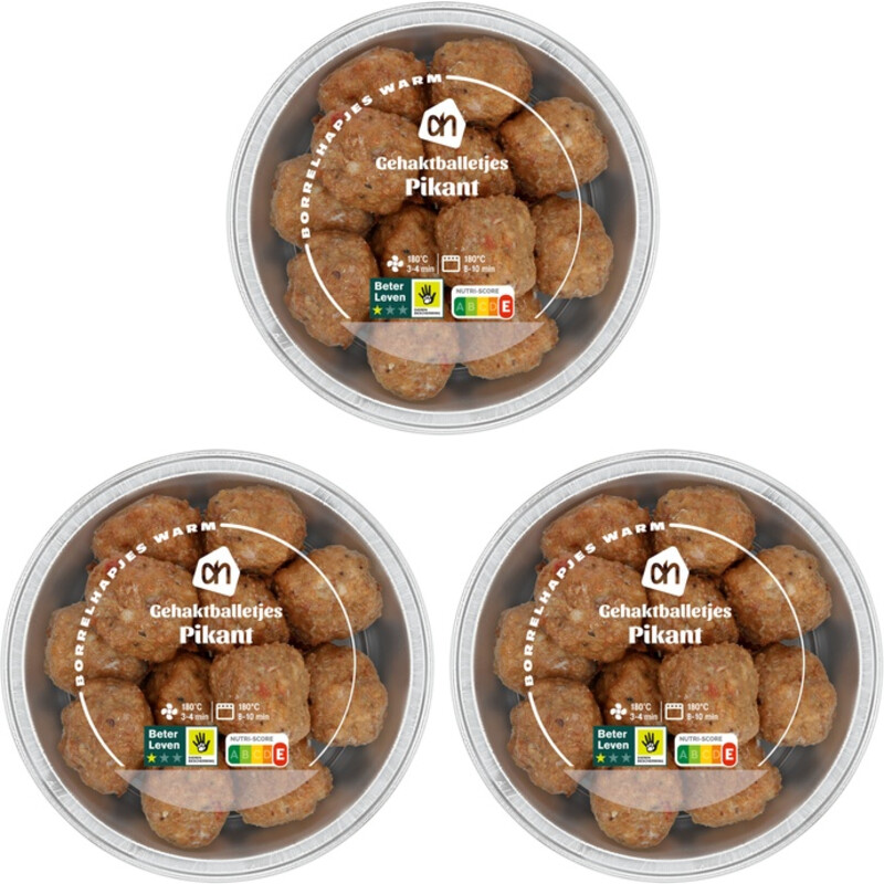 Een afbeelding van AH Gehaktballetjes pikant 3-pack