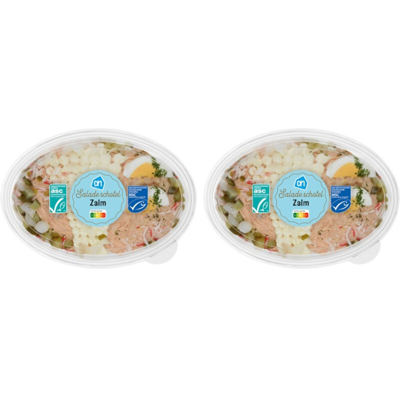 Een afbeelding van AH Saladeschotel zalm 2-pack