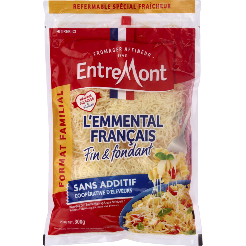 Een afbeelding van Entremont L'emmental Francais 45+ rasp bel