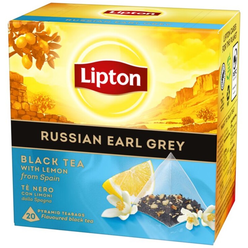 Een afbeelding van Lipton Russian earl grey black tea lemon