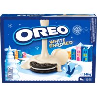 Een afbeelding van Oreo Koekjes omhuld met witte chocoladesmaak