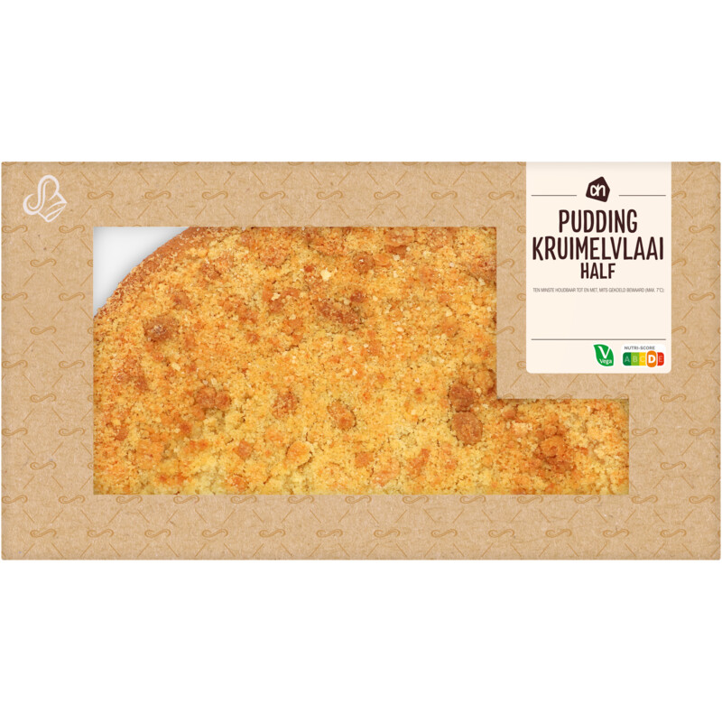Een afbeelding van AH Puddingkruimelvlaai half