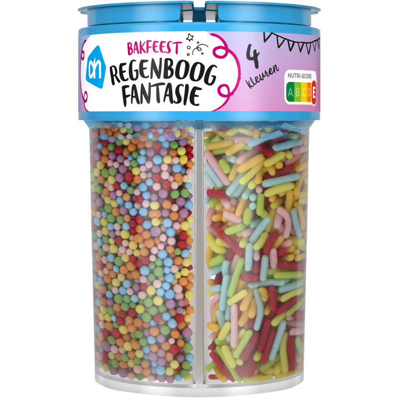Bakfeest regenboog fantasie 4 kleuren - 5635