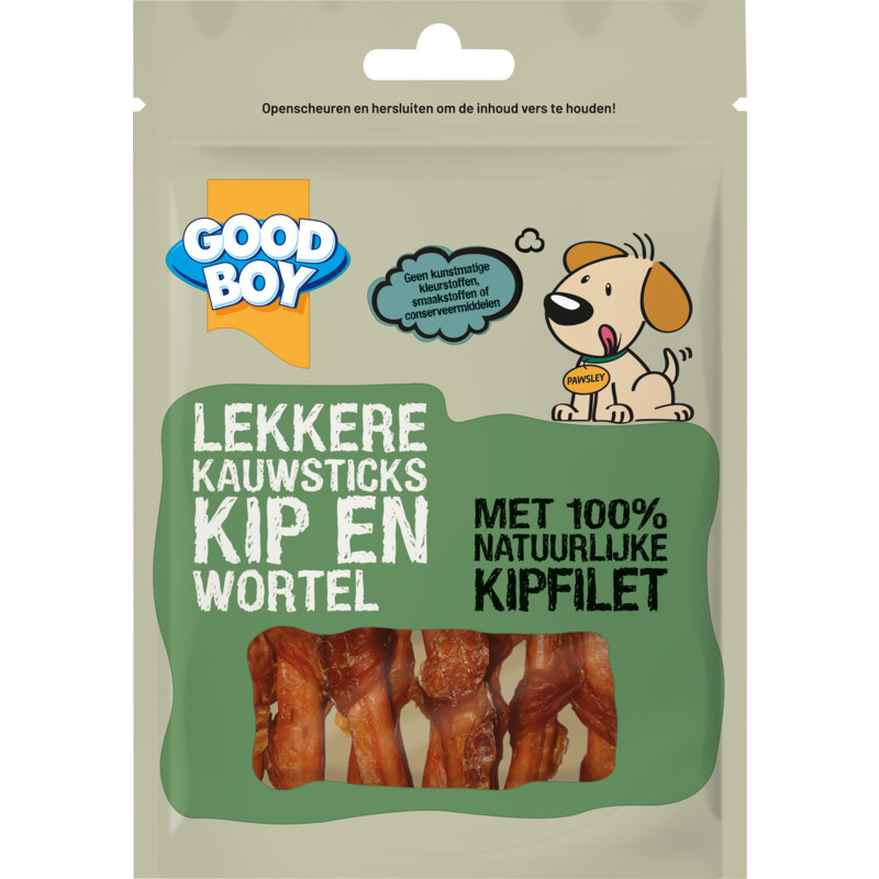 Een afbeelding van Good boy Lekkere kauwsticks kip en wortel