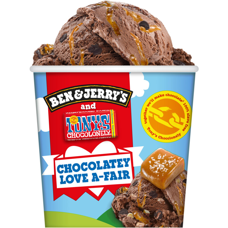 Een afbeelding van Ben & Jerry's Tony's chocolonely love a-fair