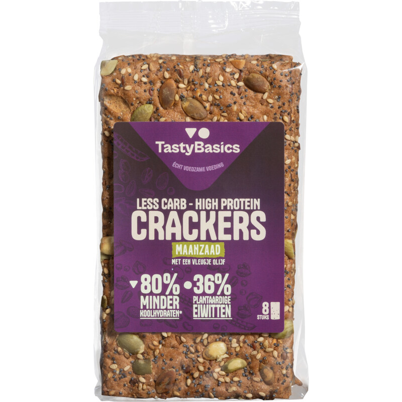 Een afbeelding van TastyBasics Vezelrijke crackers maanzaad & olijf
