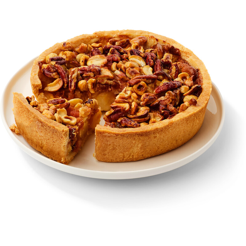 Een afbeelding van AH Appelstoofpeer noten taart