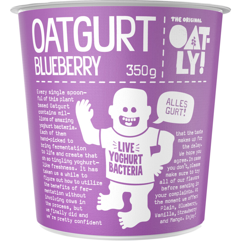 Een afbeelding van Oatly! Oatgurt blueberry