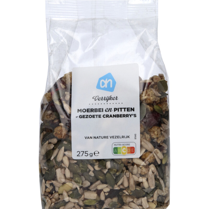 Een afbeelding van AH Verrijker moerbei en pitten + cranberry