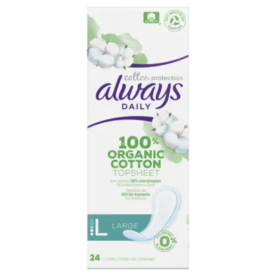 pdp-image-Always Daily 100% organic pantyliners large