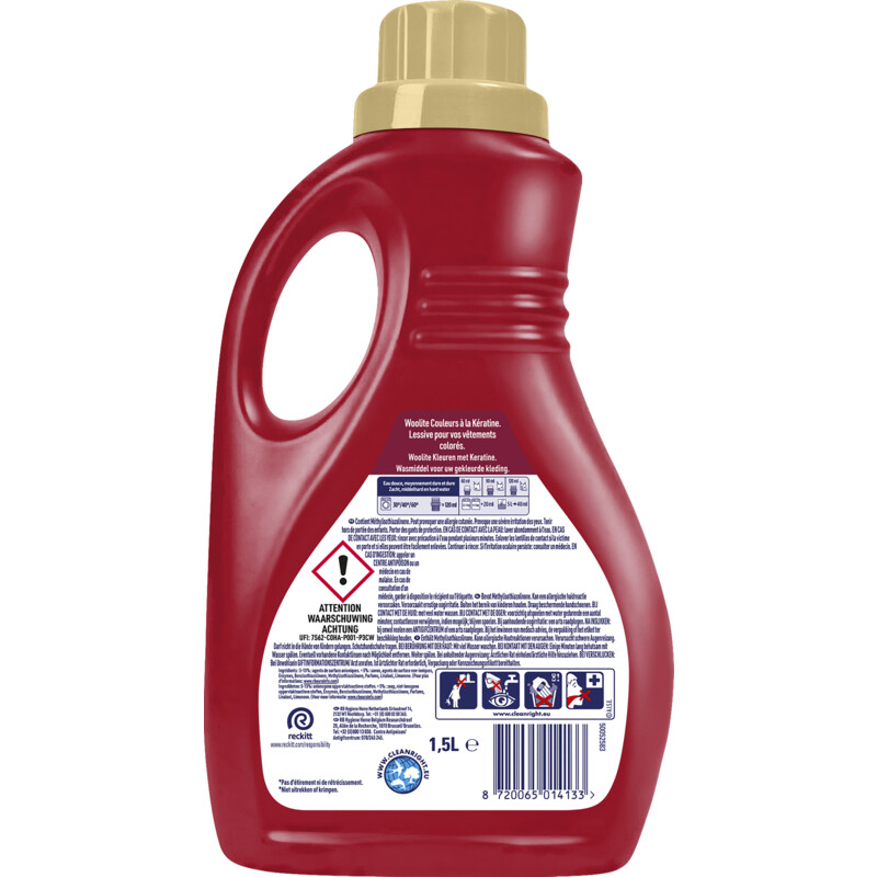 Een afbeelding van Woolite Wasmiddel kleur met keratine bel