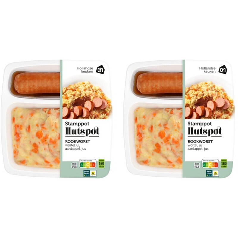 Een afbeelding van AH Stamppot hutspot met rookworst 2-pack