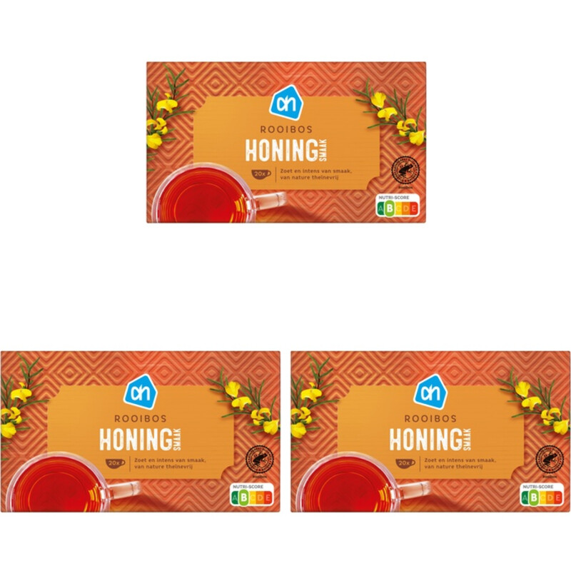 Een afbeelding van AH Honing rooibos zoet & intens 3-pack