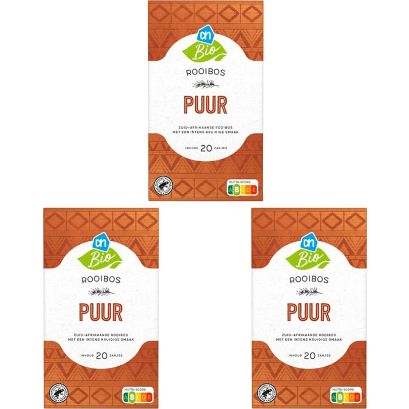 Een afbeelding van AH Biologisch Rooibos puur 3-pack