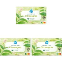 Een afbeelding van AH Groene thee citroengras 3-pack