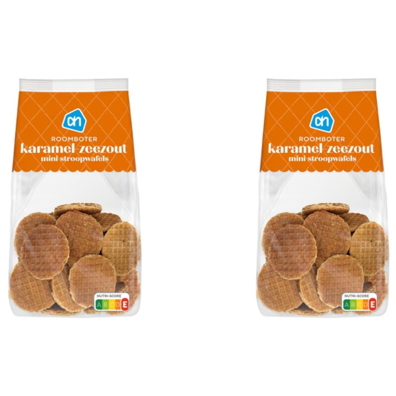 Een afbeelding van AH Stroopwafel mini karamel zeezout 2-pack