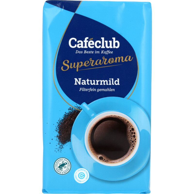 Een afbeelding van Caféclub Kaffee filterfein gemahlen naturmild