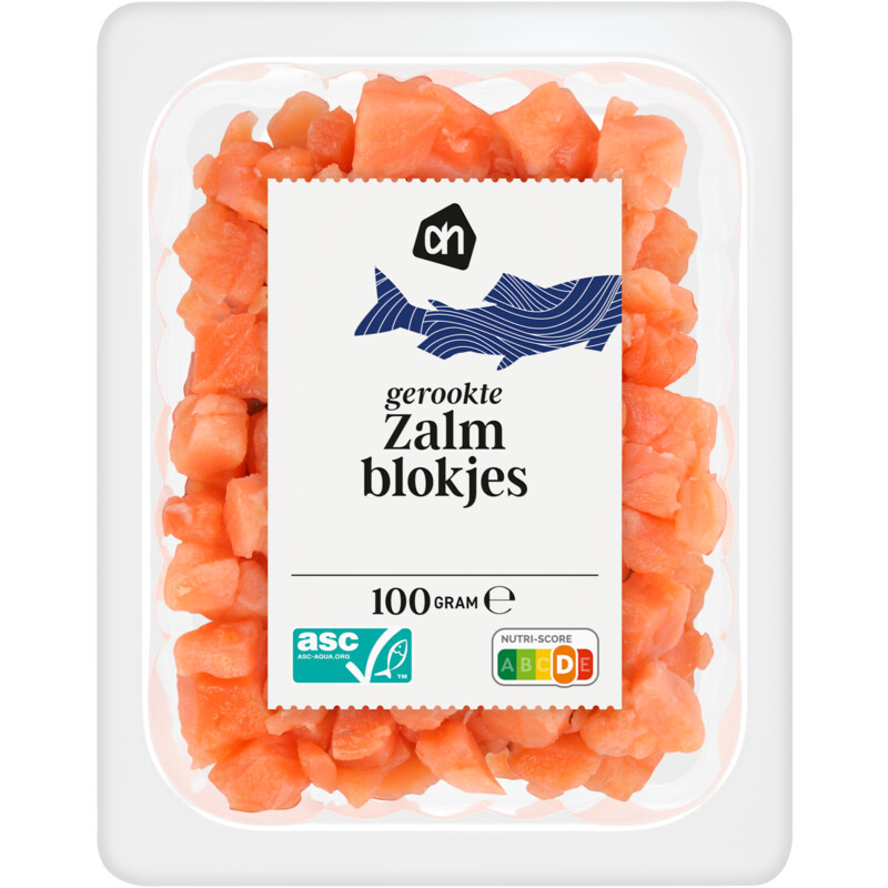 Een afbeelding van AH Gerookte zalmblokjes