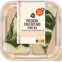 Een afbeelding van AH Pistache cheesecake puntjes
