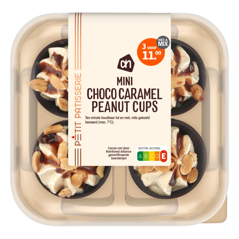 Mini choco caramel peanuts cups