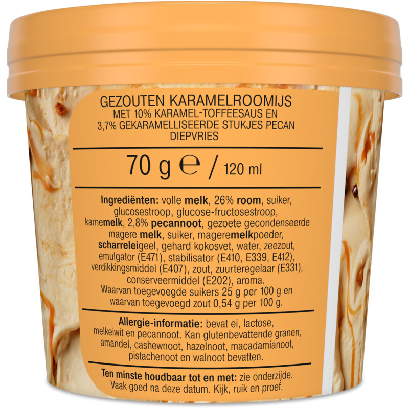 Een afbeelding van AH Gezouten karamel roomijs