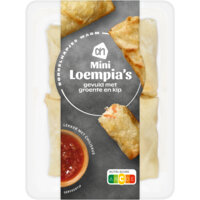 Een afbeelding van AH Mini loempia's gevuld met groente en kip
