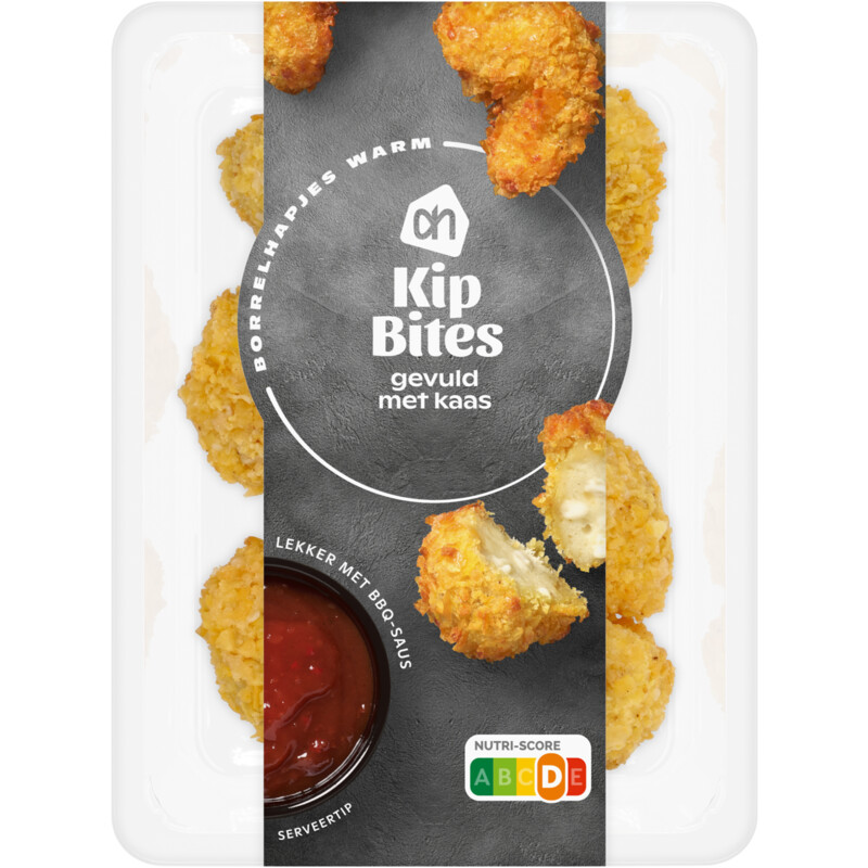 Een afbeelding van AH Kip bites gevuld met kaas