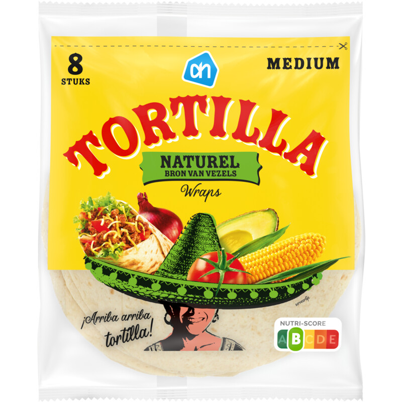 Een afbeelding van AH Tortilla naturel wraps medium