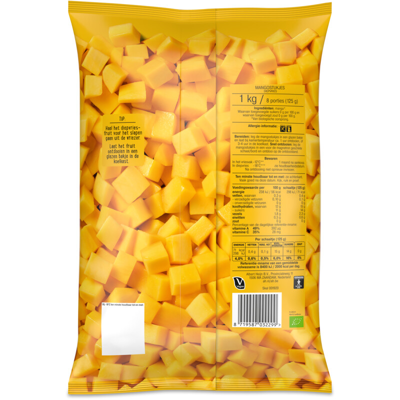 Een afbeelding van AH Biologisch Zakje met mango stukjes
