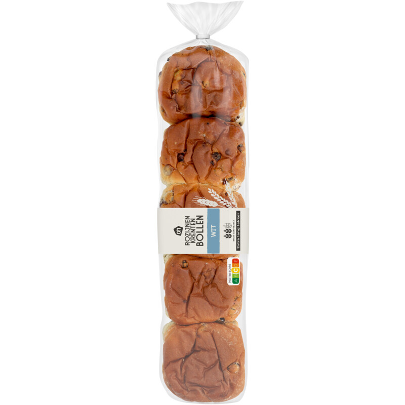 Een afbeelding van AH Extra lang lekker rozijnen krentbol 10st